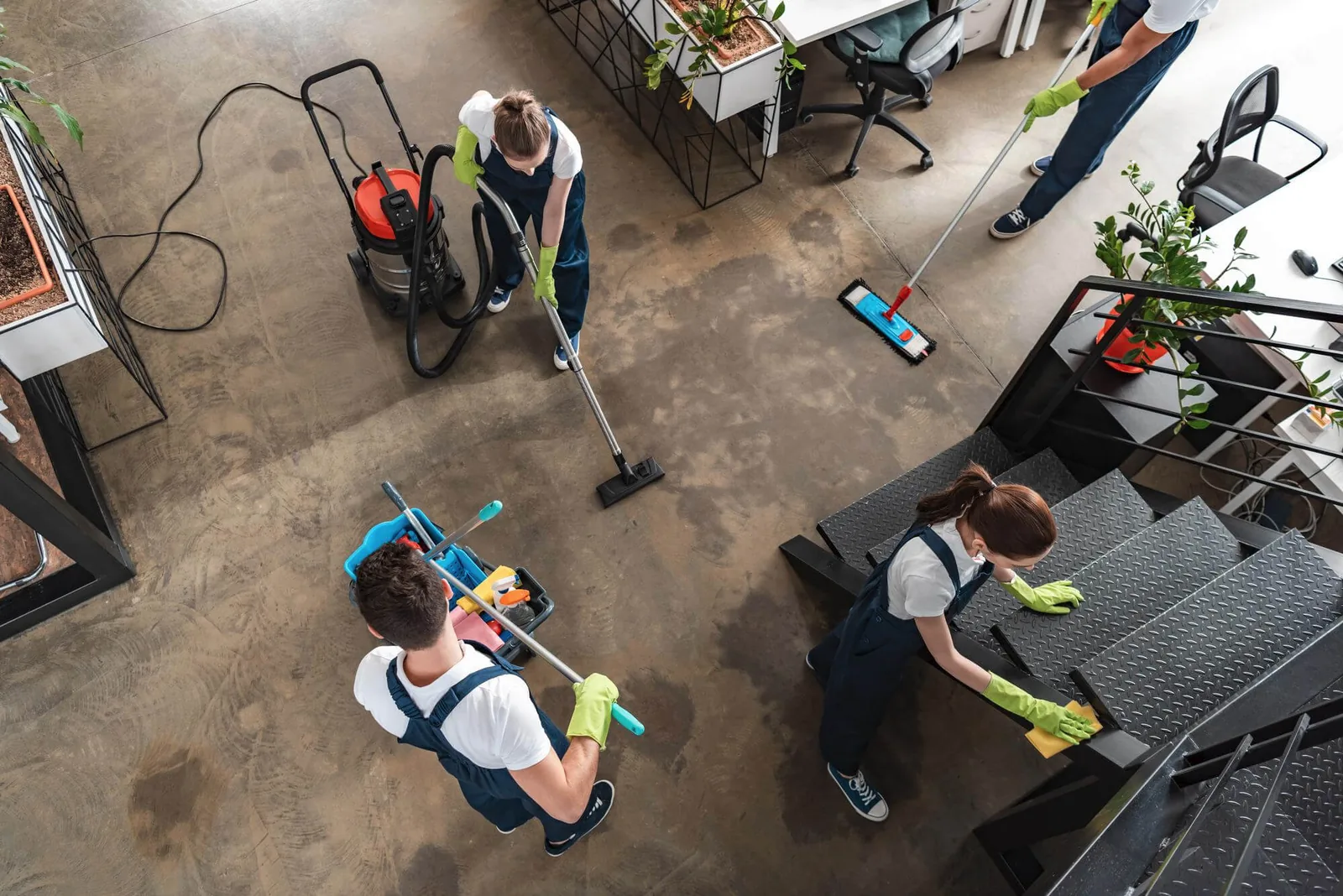 Squeegee and spray bottle cleaning a window pane